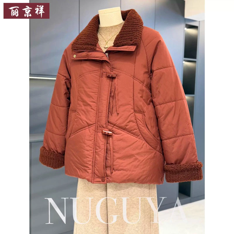 气质妈妈冬季时尚减龄棉服外套新款中老年女冬装气质百搭翻领棉衣