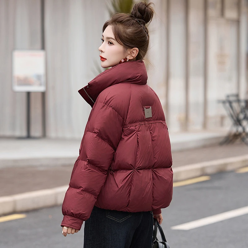 小个子短款羽绒服女冬季新款时尚洋气宽松加厚保暖白鸭绒外套