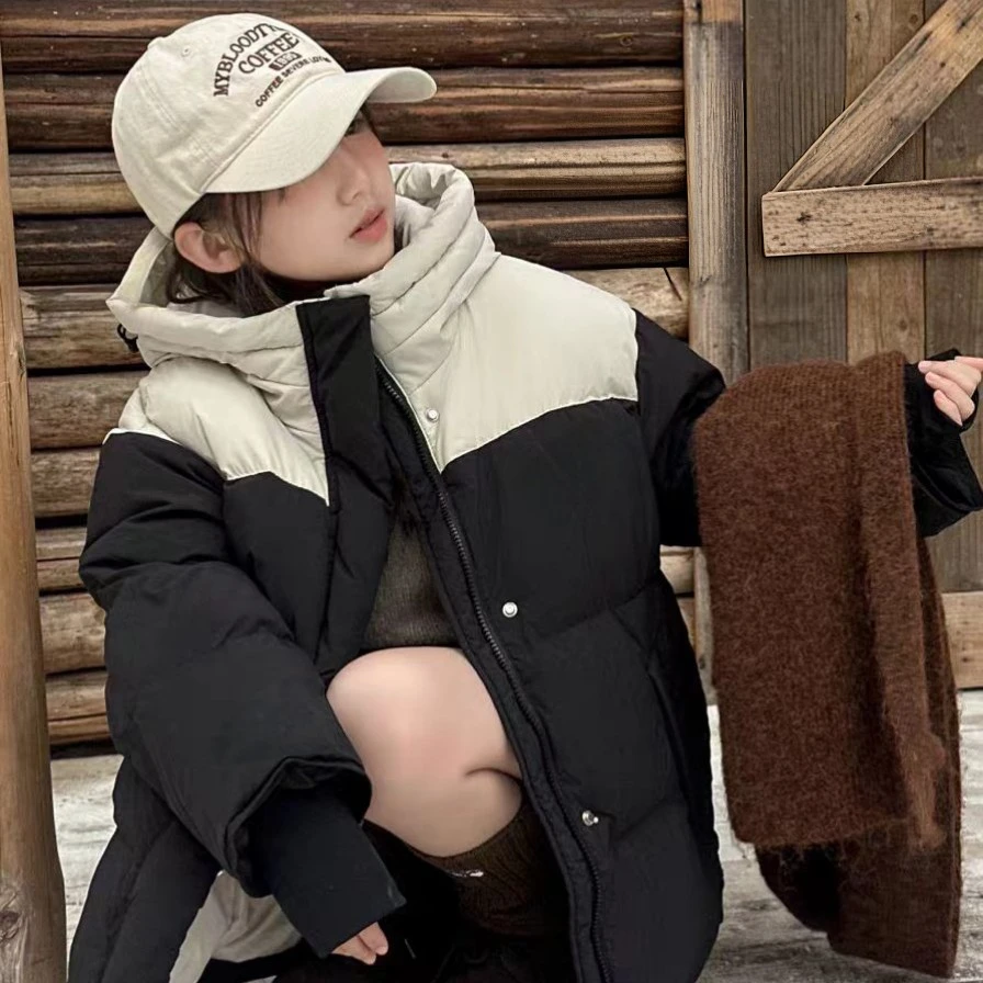 【微瑕】A803 女童儿童冬季皮棉羽绒服防寒保暖扛风外套加厚蓬松中