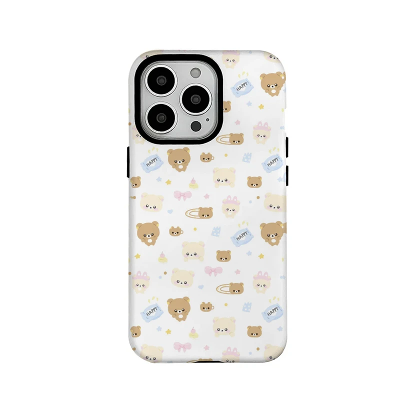 HATTP小熊二合一磨砂苹果16promax手机壳适用华为荣耀60三星