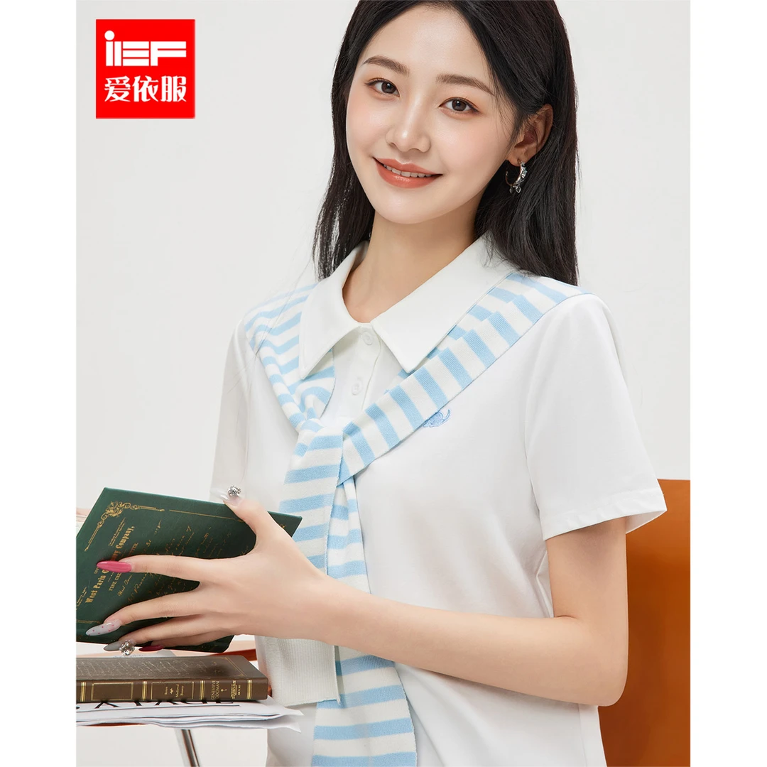 IEF/爱依服2025夏季新款上衣韩版休闲小众设计减龄少女时尚T恤
