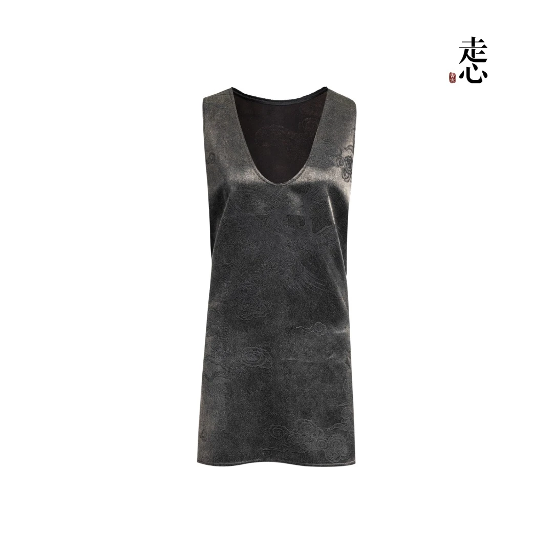 【走心非遗】凤凰暗夜灰背心24Z25116829