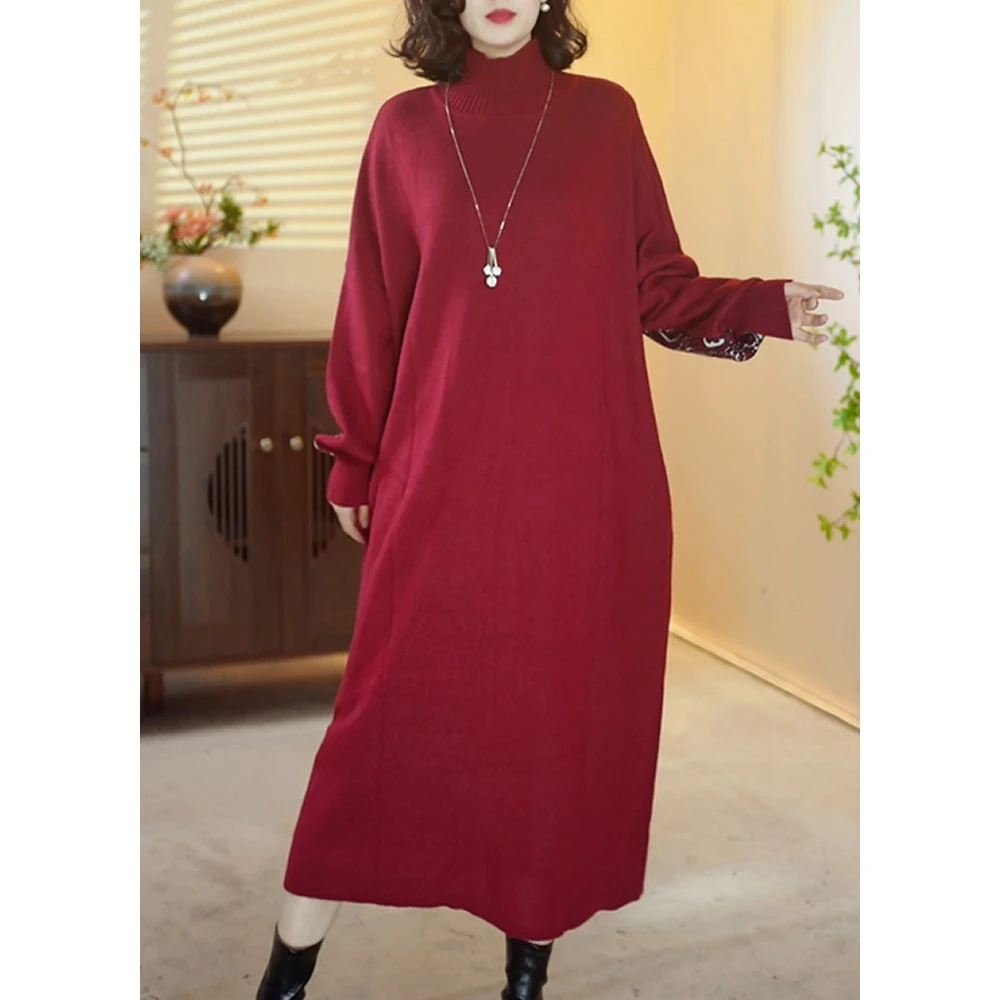 【X215】2025新款山羊绒时尚百搭宽松针织连衣裙