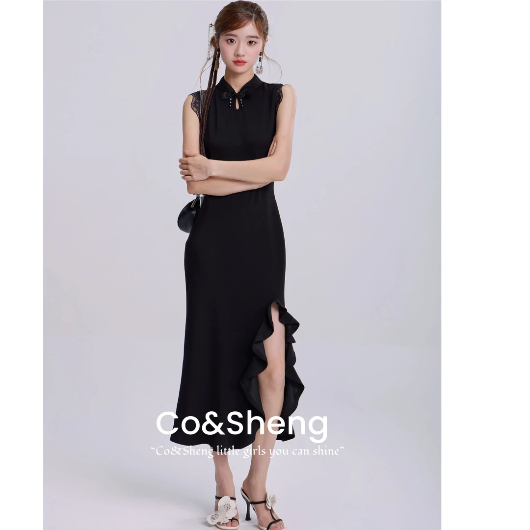 叙事/cosheng重生小个子春夏新款新中式无袖旗袍连衣裙气质时尚