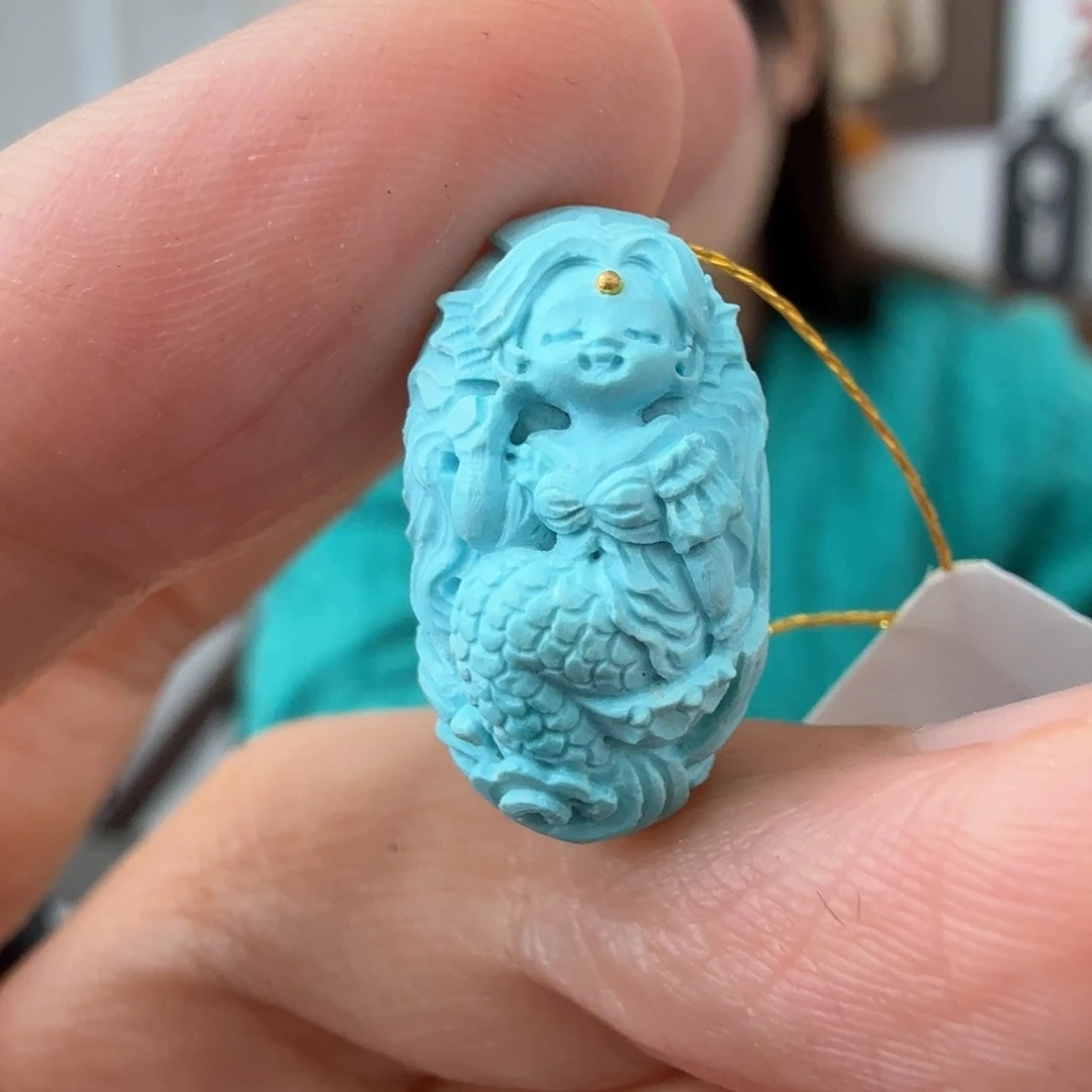 绿松石未镶嵌挂件