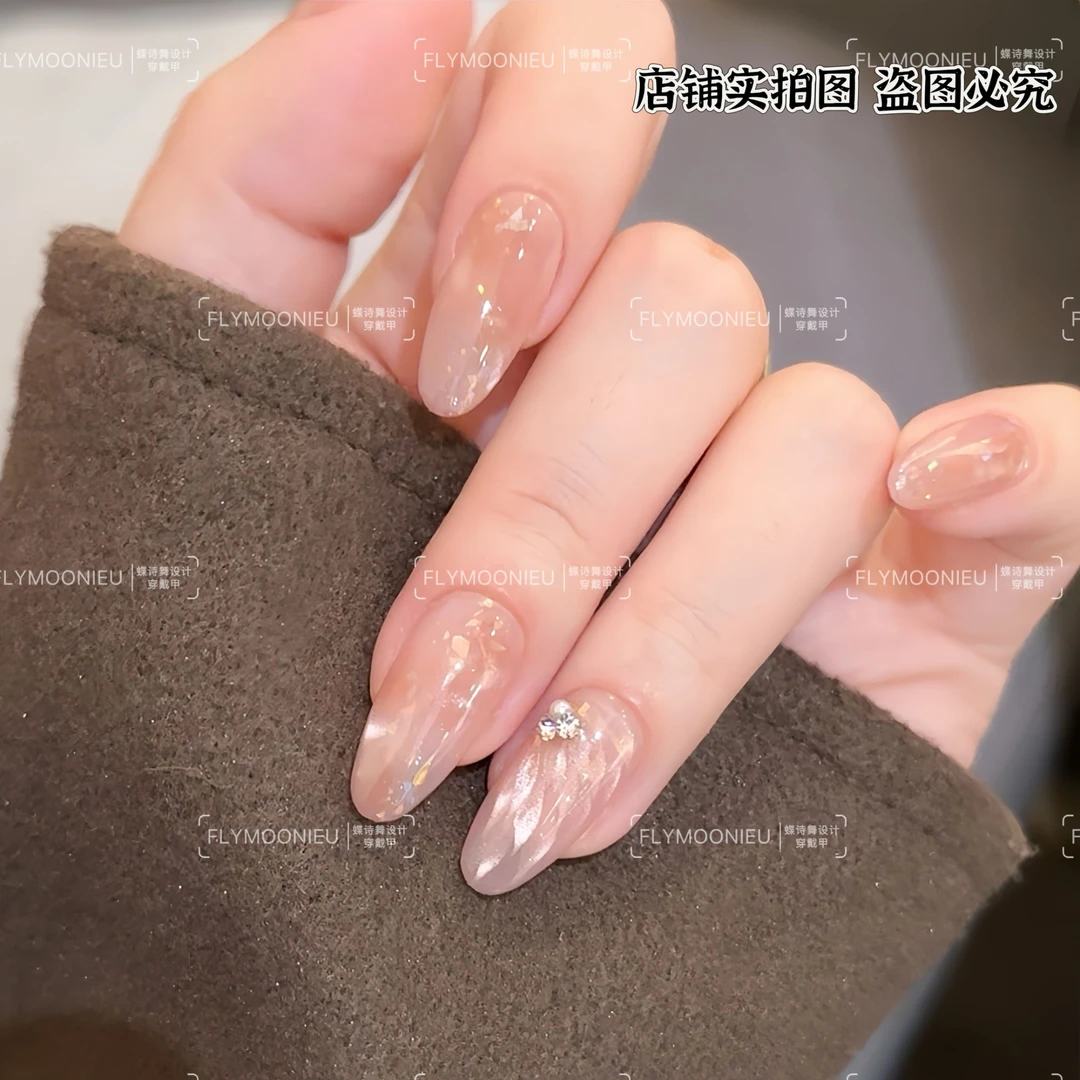 仙羽逐光  设计师  蝶诗舞 纯手工定制美甲贴片  仙气穿戴甲10片