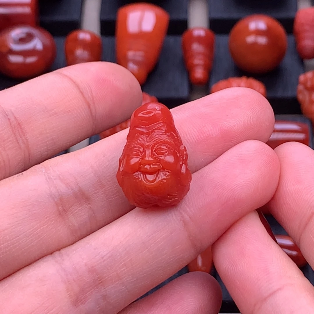 南红玛瑙未镶嵌保山高品五岔路寿星公13,5mm