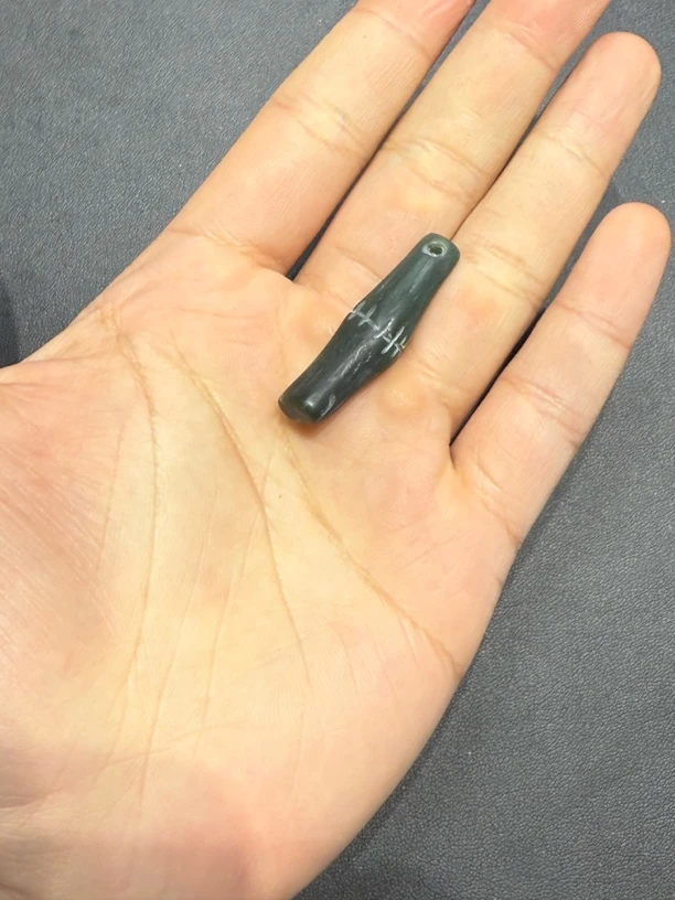 天然和田玉竹子吊坠 步步高升 顺顺顺