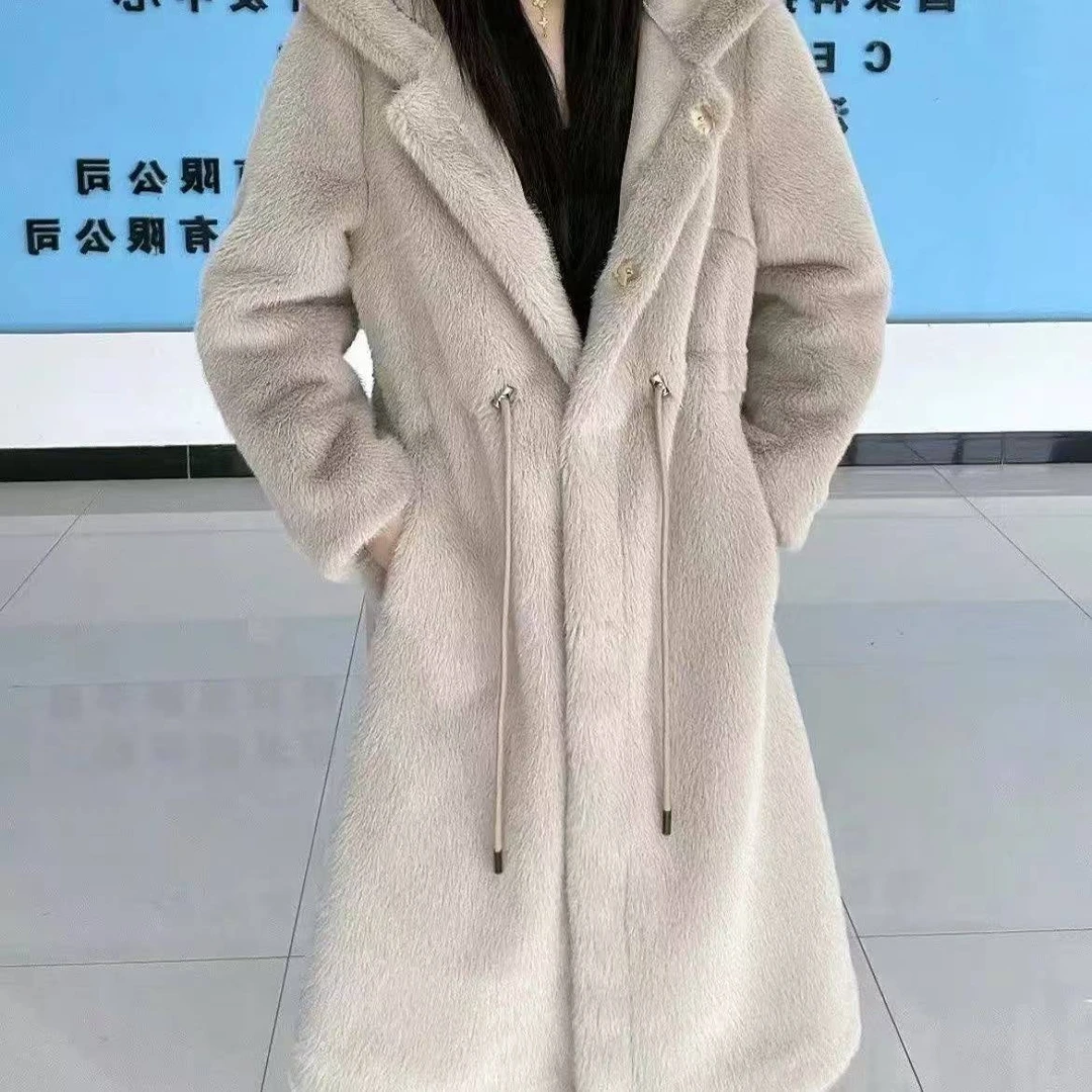 欧貂绒中长款爆款大码中长款外套1801