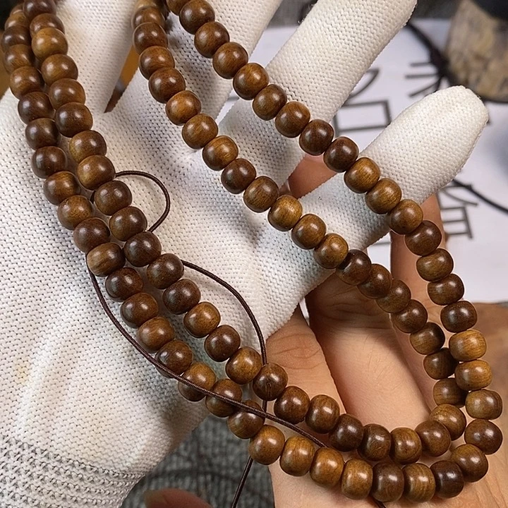 檀香木手串/手链老山檀香黑肉土埋老料6/7/108沉水微瑕