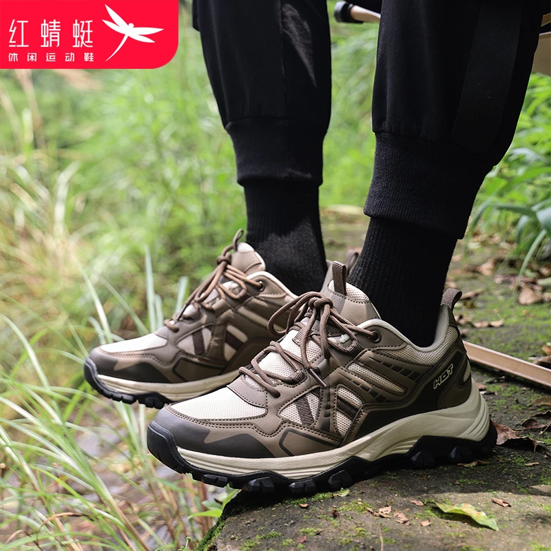 红蜻蜓户外登山鞋防滑徒步鞋秋季新款轻便透气运动休闲鞋男旅游鞋