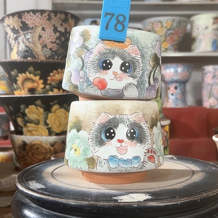 景德镇手绘花盆 满38包邮