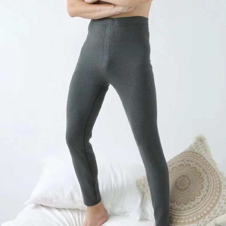 N0086保暖裤男款双面德绒男士修身加长版保暖秋裤男士磨毛秋裤