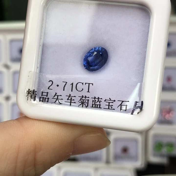 蓝宝石未镶嵌2.71克拉矢车菊
