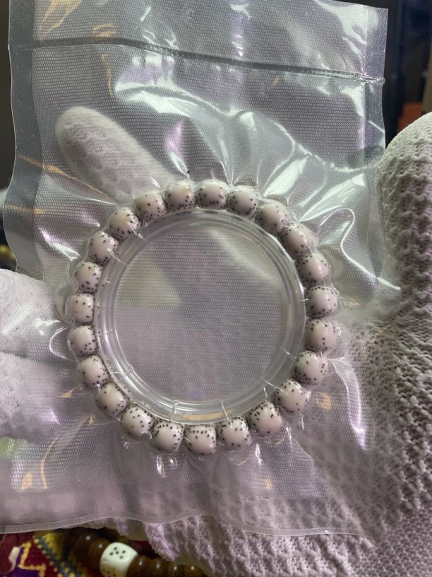 原生态星月菩提原白手串10.9侧留白