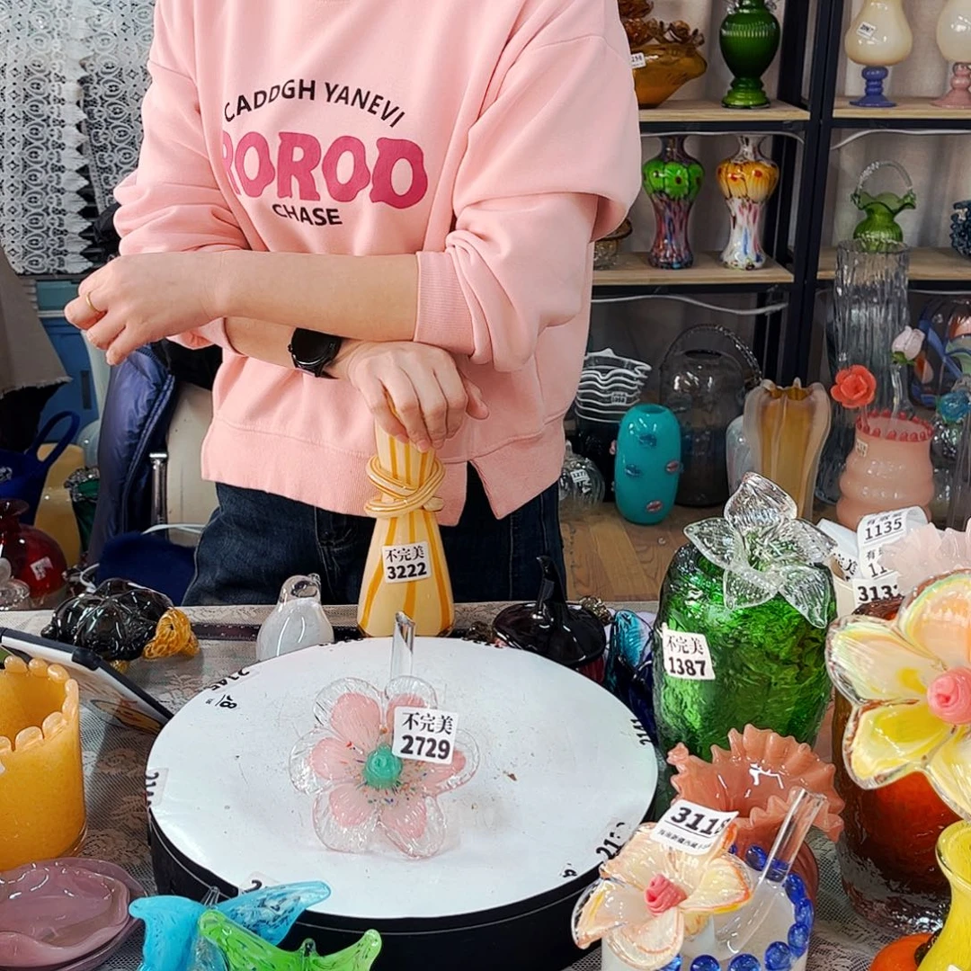 2729 台花家悦琉璃工艺品小瑕