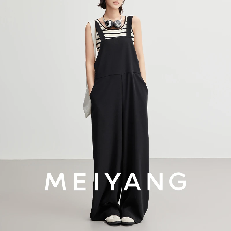 A美洋MEIYANG至简连体裤【商场同款】复合纱直筒背带裤【小70】-周二