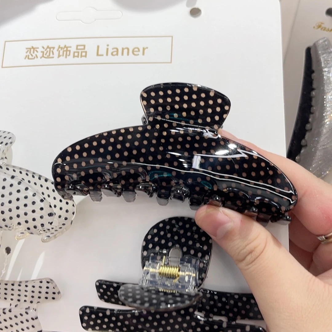醋酸非金属波点七尺抓夹黑色