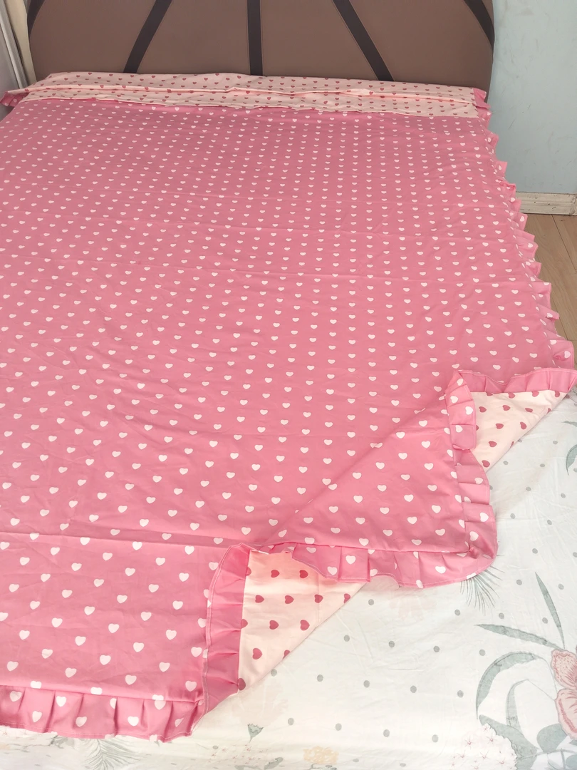 100分百棉斜纹棉荷叶边单人被套被罩160*210可加工定做