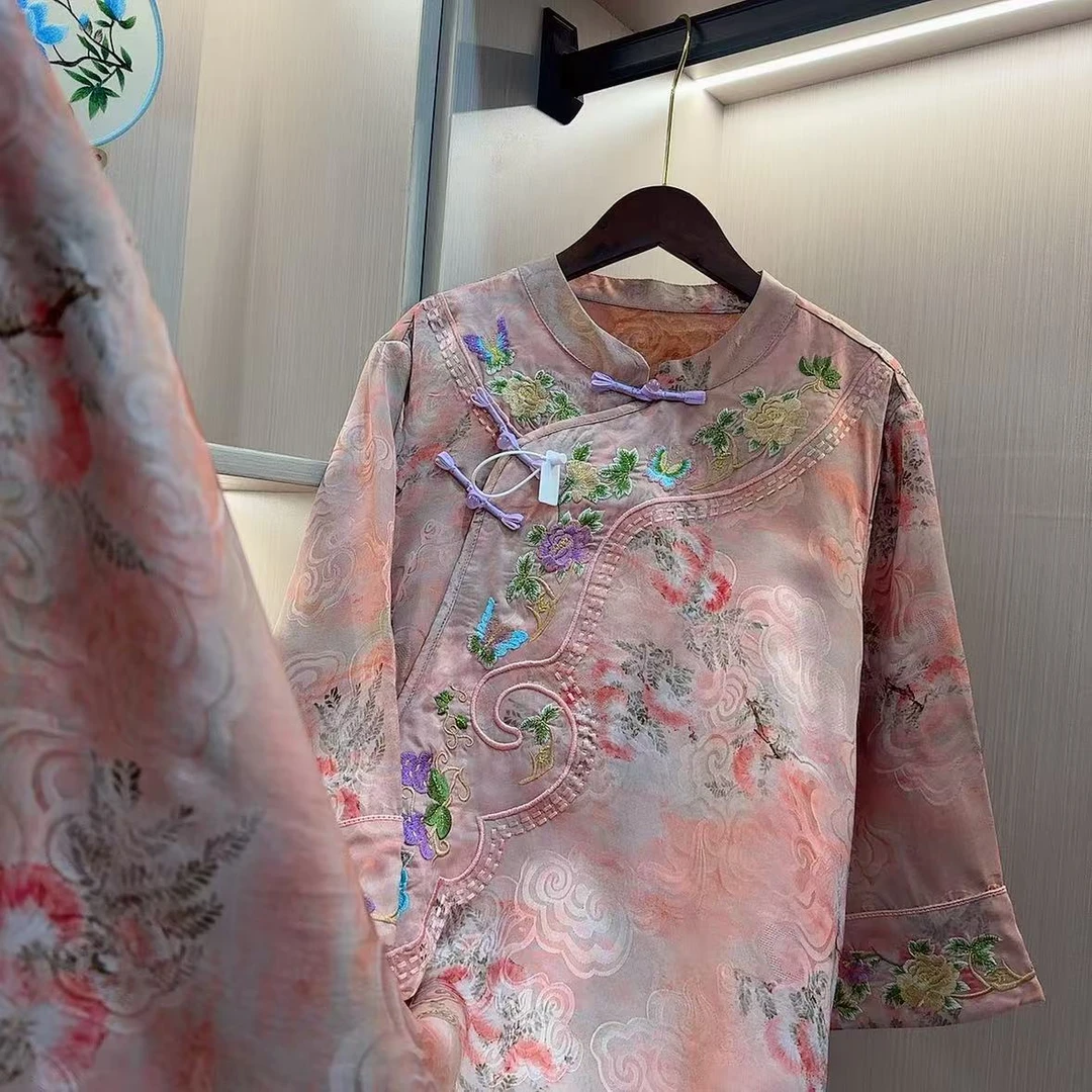 露华浓-2025新中式中国风夏季复古改良旗袍显瘦连衣裙6.12