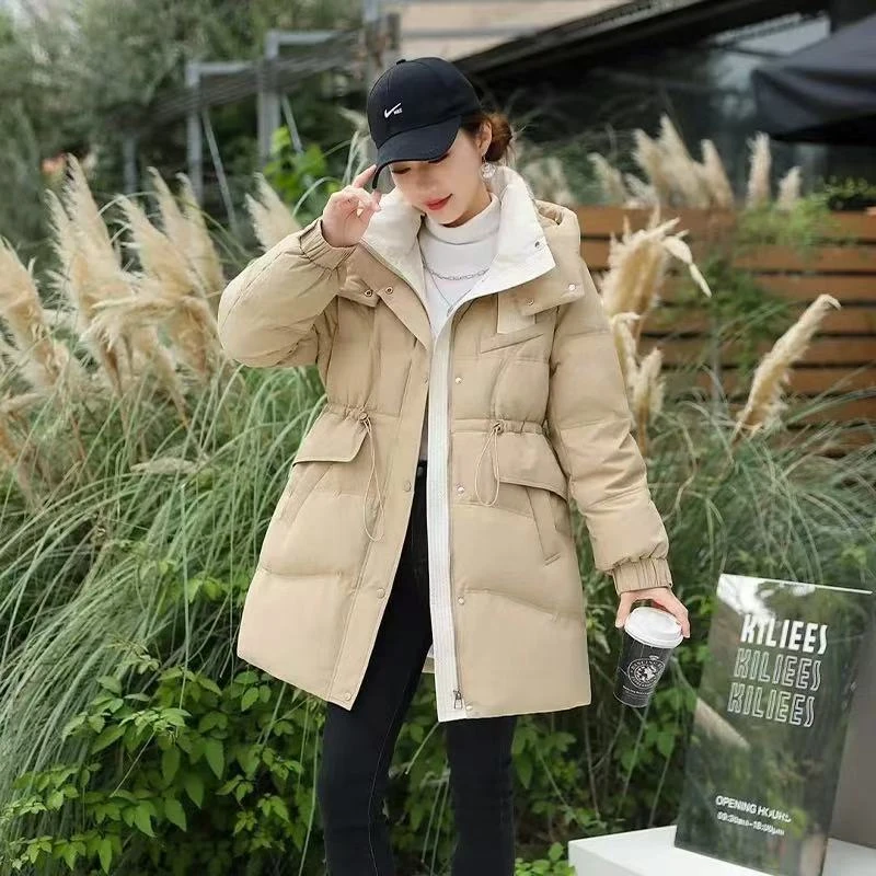 新款收腰中长款2024冬季收腰显瘦外套