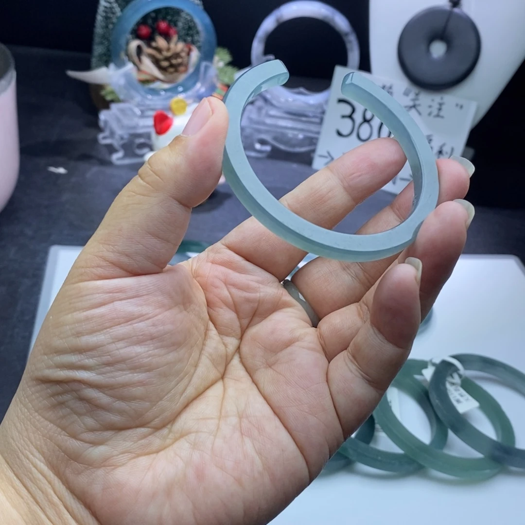 定制翡翠未镶嵌手镯冰方条开口