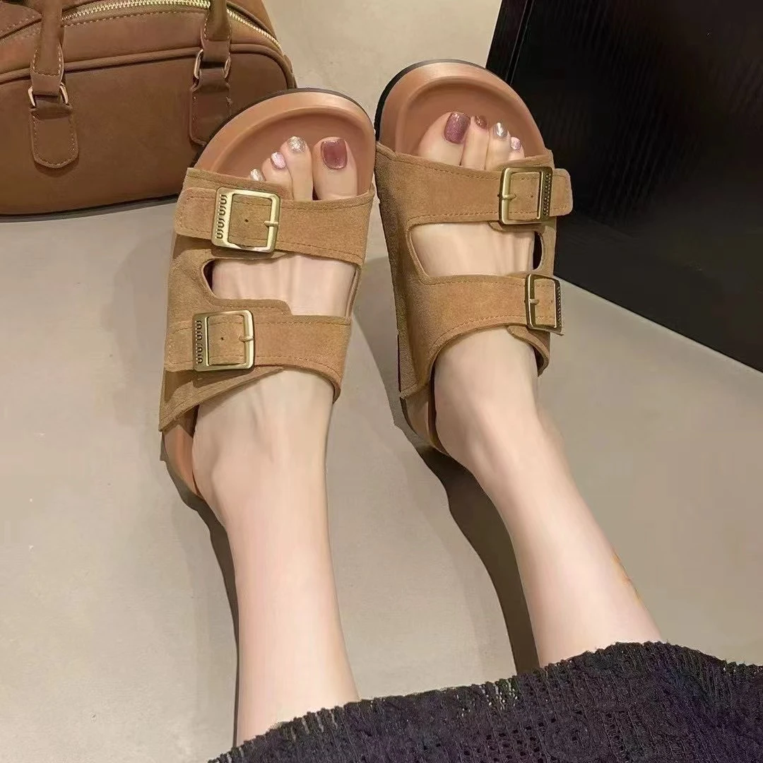 8071厚底勃肯女夏季外穿2025新款高级感海边沙滩百搭女士一字拖