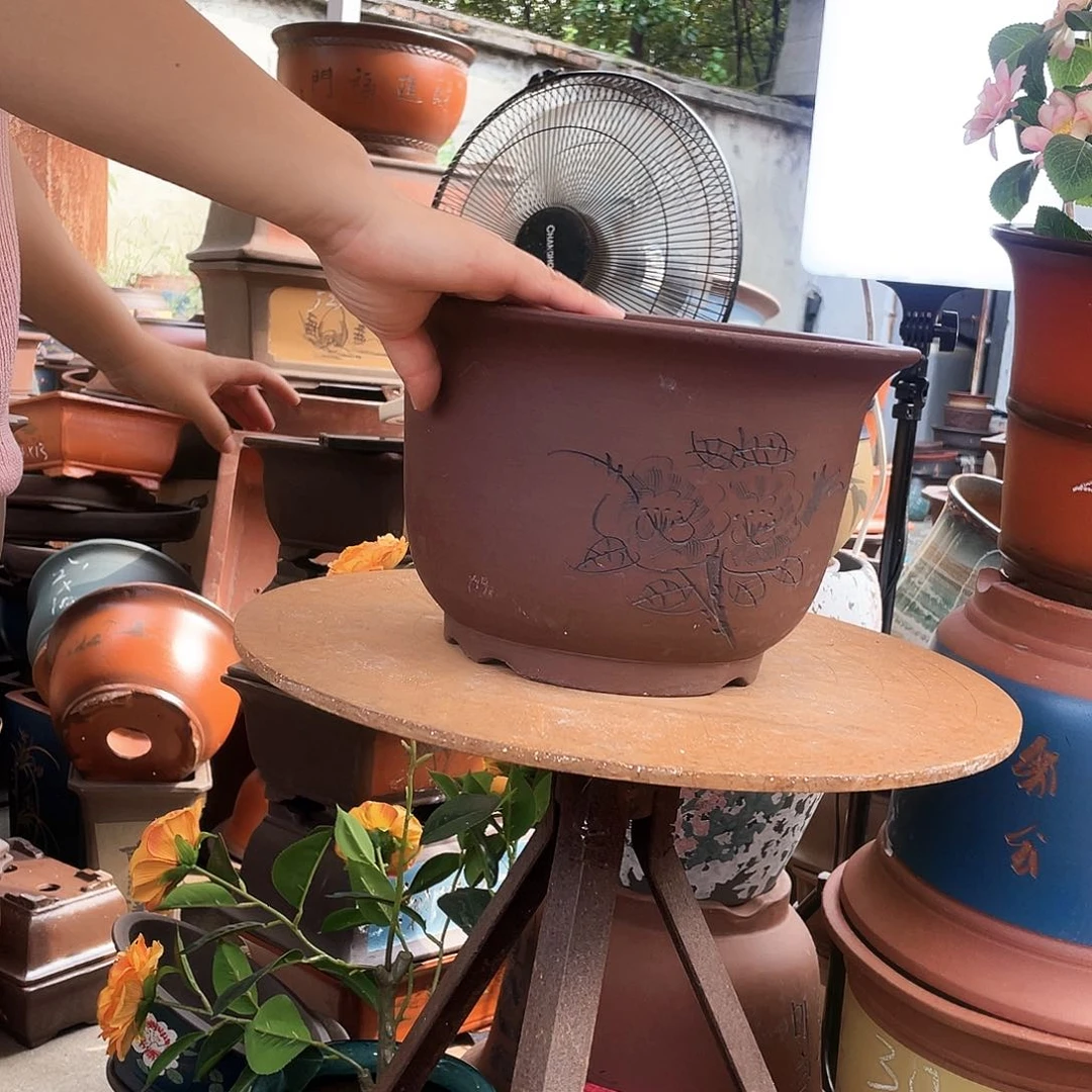 30平角金钟花盆紫砂花盆