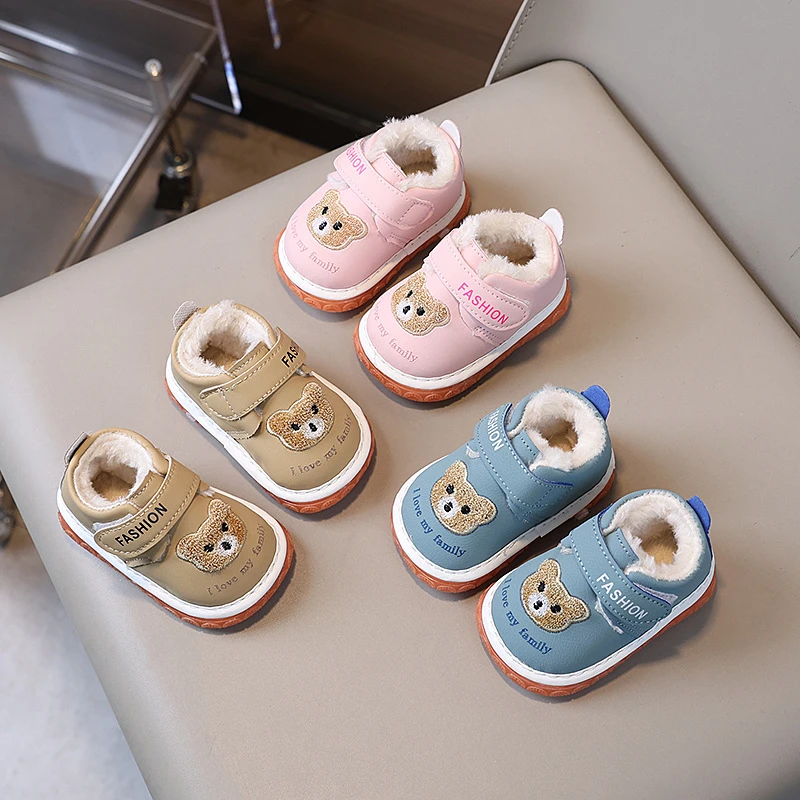叫叫鞋男女宝宝鞋加绒加厚棉鞋软底婴儿学步鞋0-1一2岁冬季款