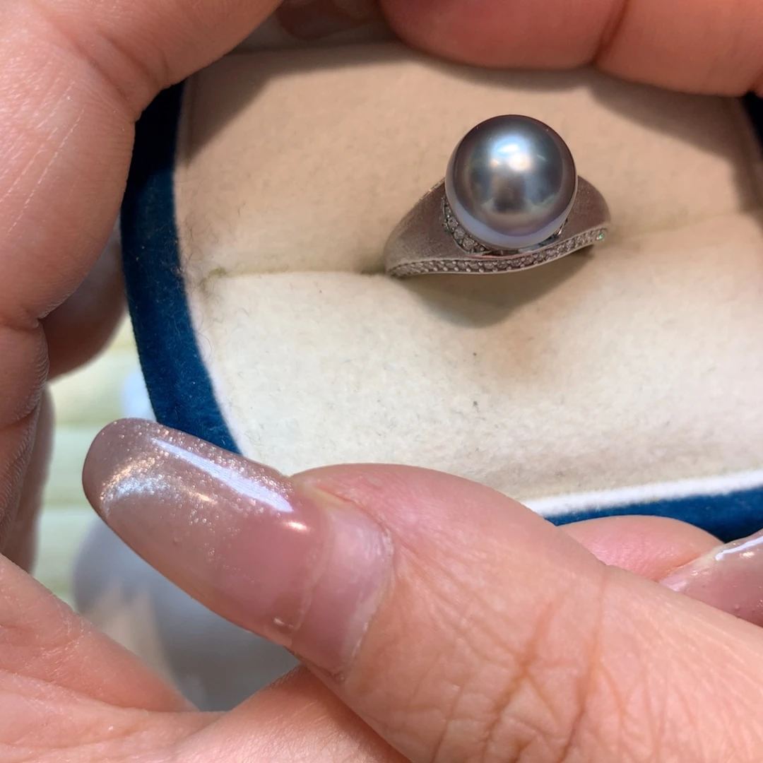 海水珍珠戒指银S925镶嵌
