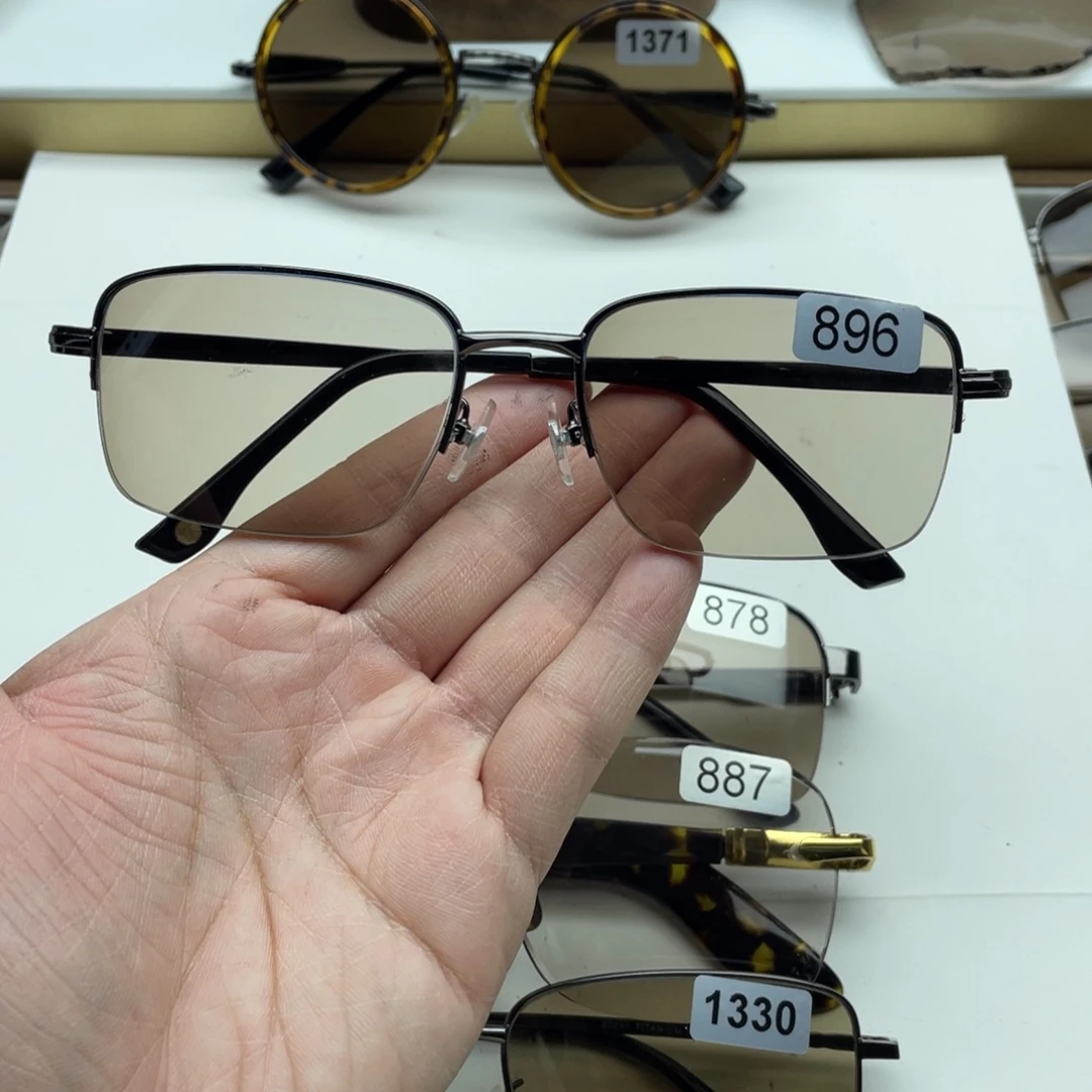 茶水晶半框眼镜 896