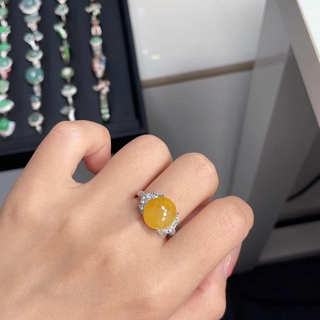 翡翠银S925镶嵌戒指