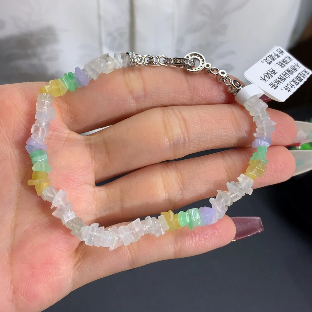 未镶嵌手串翡翠冰胶随形多宝手串