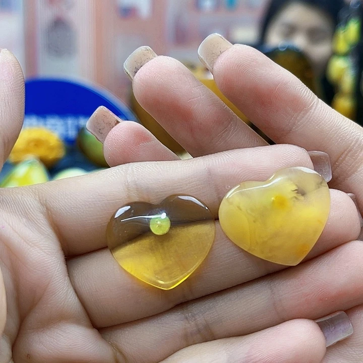 蜜蜡银S925镶嵌裸石耳环