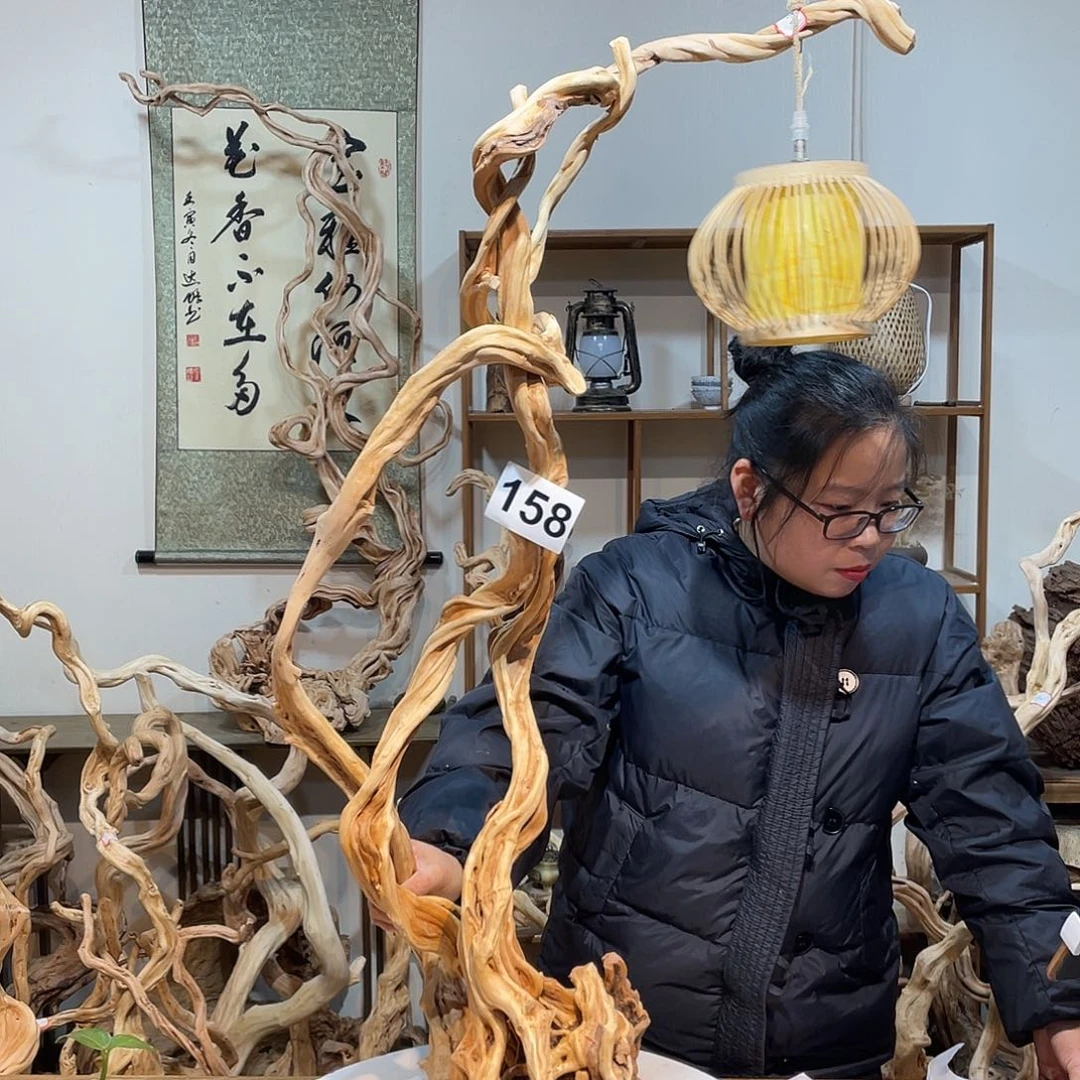 柏木苏***杜鹃根根艺摆件