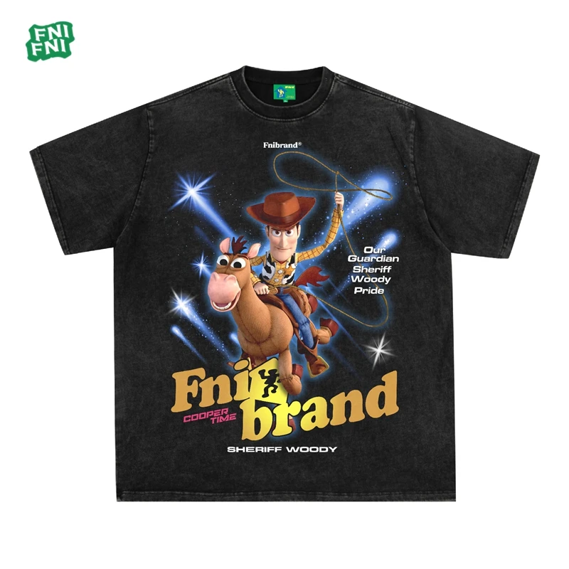 【才才专属】FNI绿标（牛仔胡迪）重磅纯棉男女同款t恤美式短袖新款