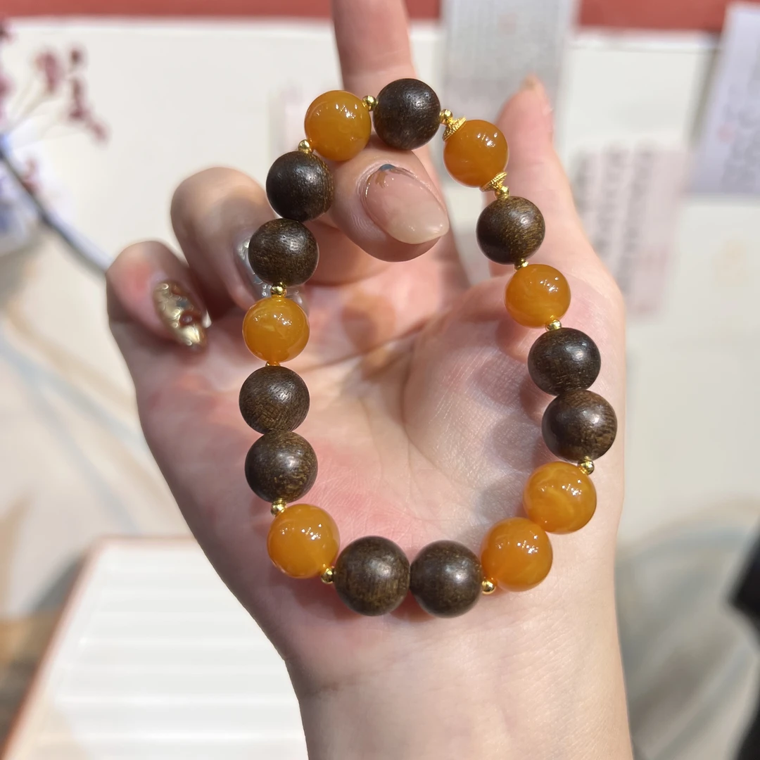 单圈达拉干香香老蜡手串
