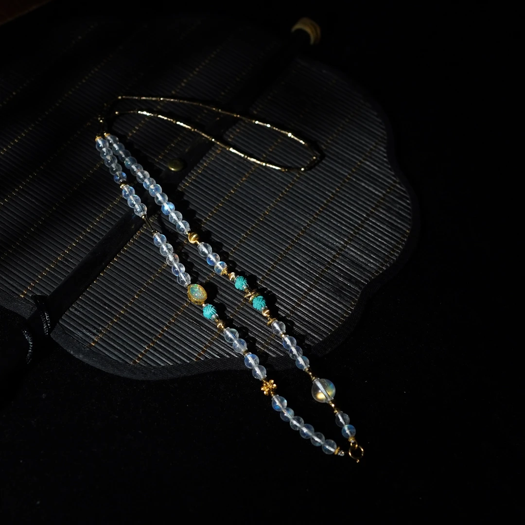 【舜】月光石*项链*18k金镶嵌