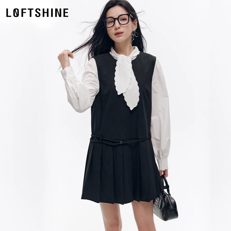 【黄蓉推荐】LOFTSHINE珞炫条纹无袖背心连衣裙85113006