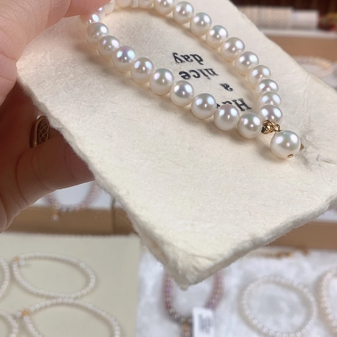 银S925镶嵌手绳淡水珍珠