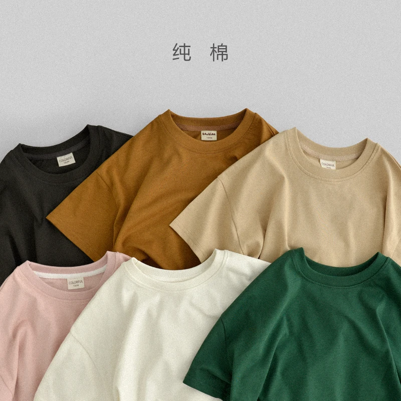 重磅210g班比纳童装夏季新款男童t恤短袖纯棉大童儿童半袖白色