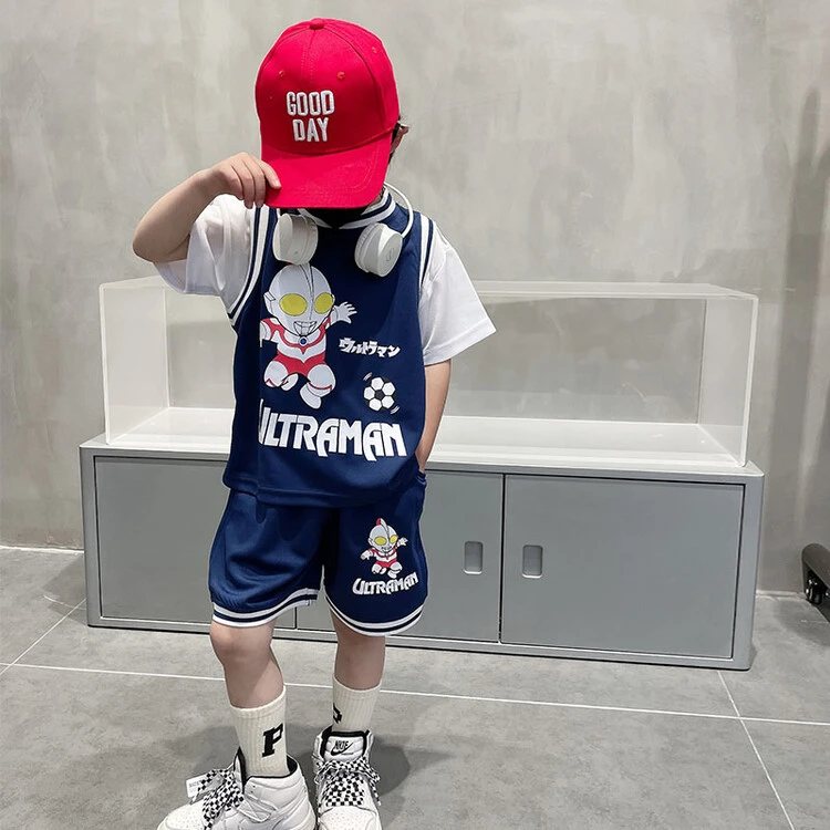 男童套装夏装短袖t恤2025夏季新款儿童炸街痞帅时髦卡通怪兽时尚