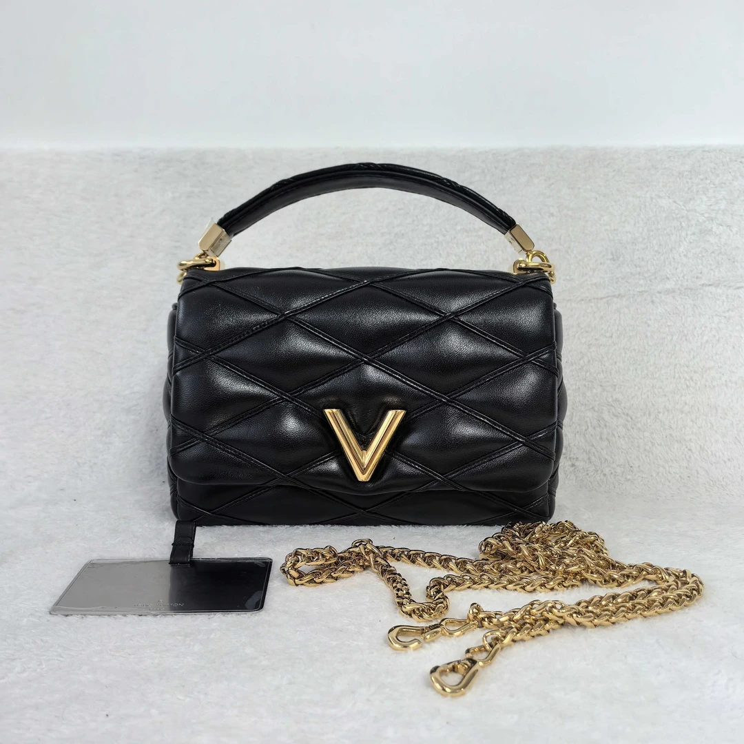 99新 LouisVuitton/路易威登 AZ/Pick Go-14黑色单肩包/L2352