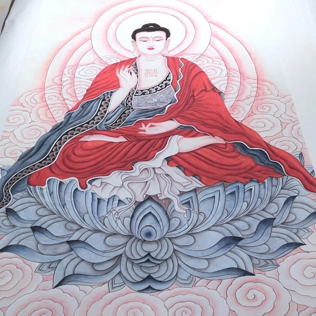 随***.国画补差价大日如来做手工装裱