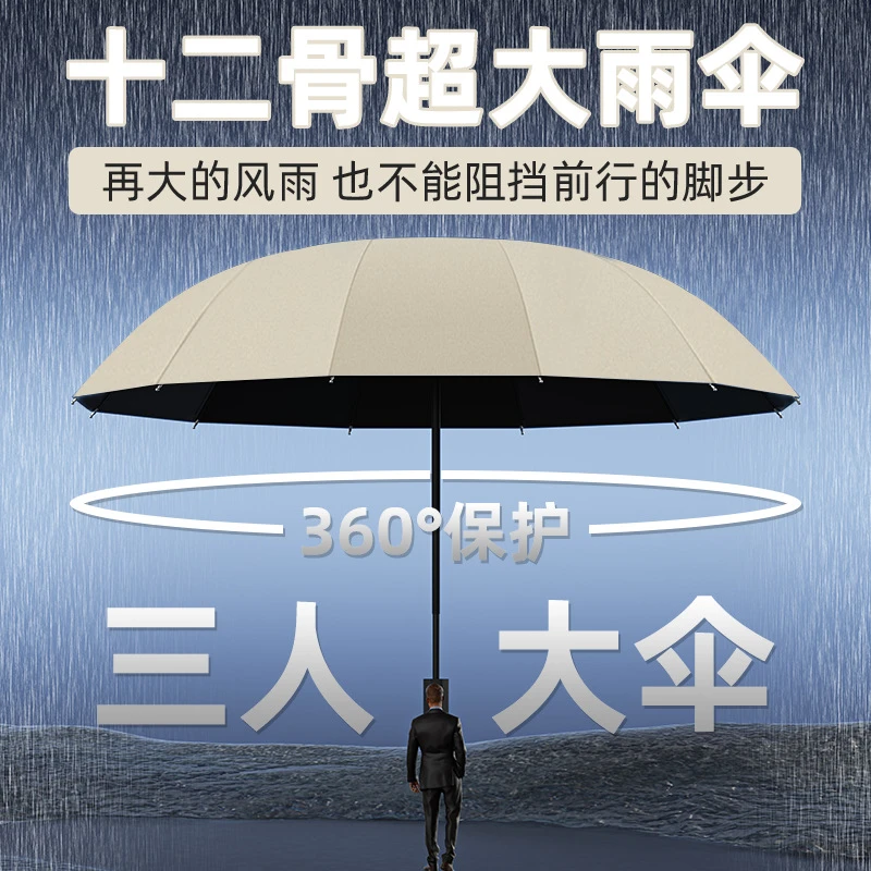12骨手动雨伞男加固大号折叠伞女晴雨两用防晒伞加大太阳伞