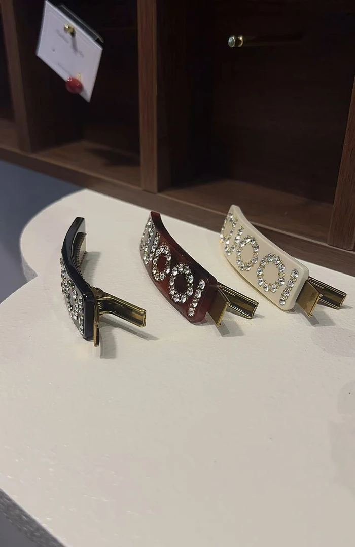 【韦雪同款】高版本G家百搭边夹鸭嘴夹发夹复古时尚小香风手工发卡