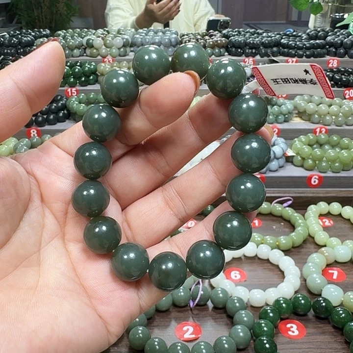 未镶嵌手链和田玉新疆且末蓝卡14