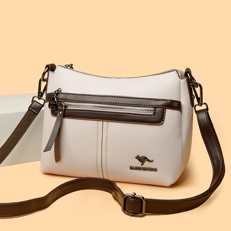 正品玫瑰袋鼠软皮斜挎包女2025新款节日送妈妈时尚百搭款单肩包包