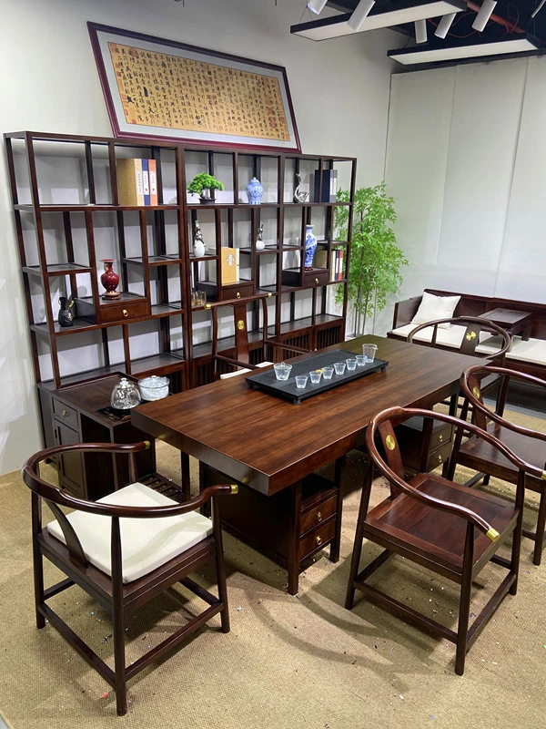 新中式实木大板茶桌椅组合家用办公泡茶台
