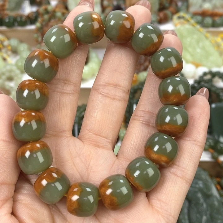 【闪购商品】透闪石质玉手串未镶嵌*️*